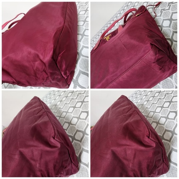 Authentic PRADA Nylon And Saffiano Leather Tote Bag Pink - Picture 8 of 12